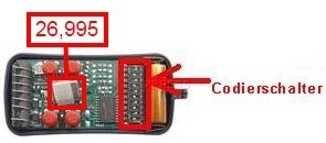 Handsender: ALLMATIC AKMY4 26.995 MHz OLD mit 4 Tasten