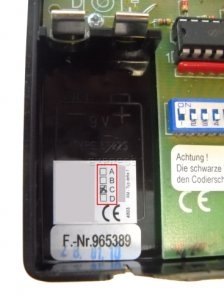 Handsender: ANSONIC SA 40-1 gruppe C mit 1 Tasten