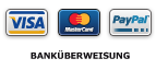 3 verschiedene sichere zahlungsm�glichkeiten :  Visa, MasterCard, Paypal, bank�berweisung